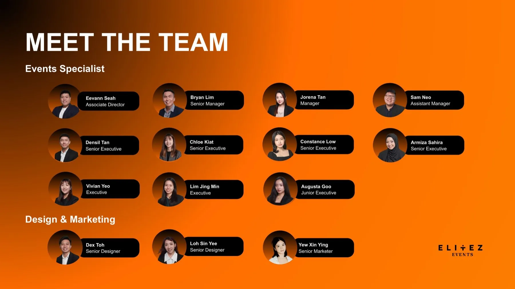 The Elitez Events team — events specialists, designers and marketers