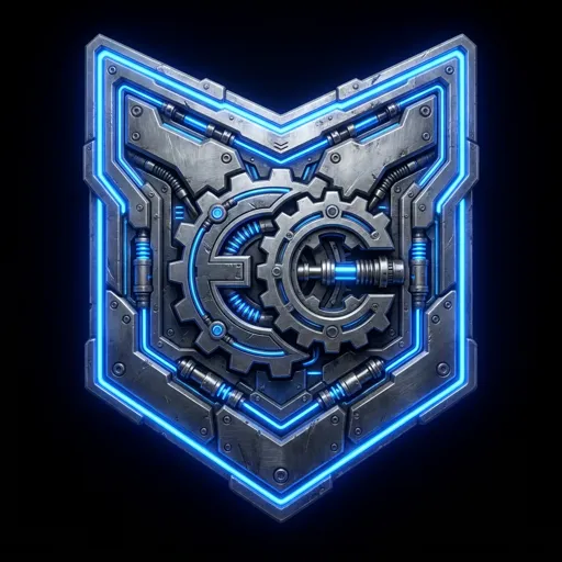 Terran faction emblem — industrial chevron crest