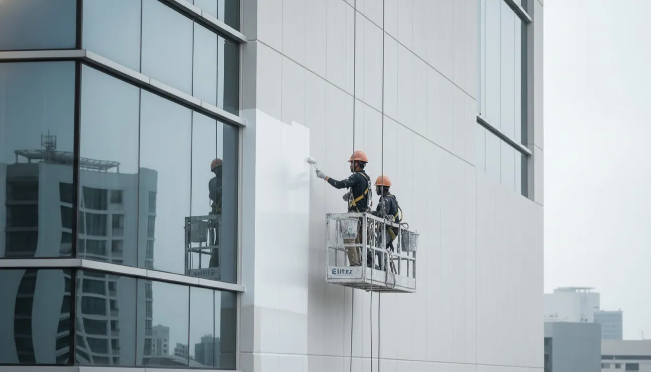 Facade maintenance and repainting at height by AB Associates