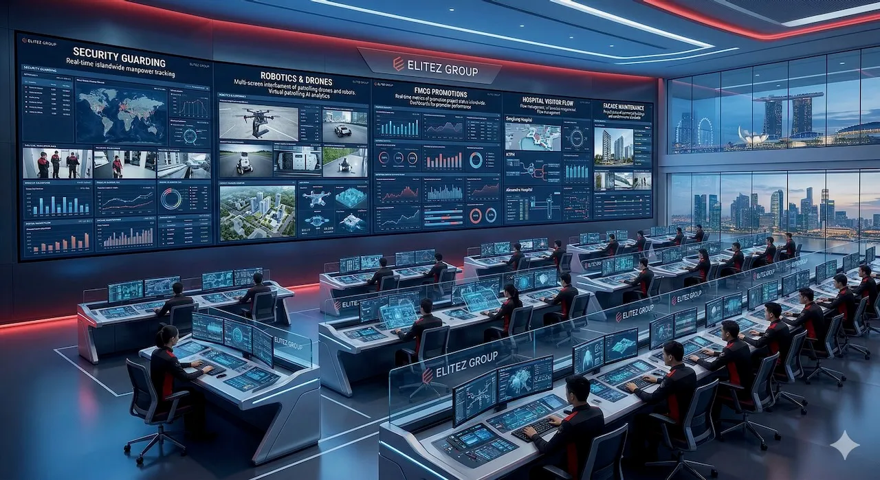 Elitez Security 24/7 command centre dashboards